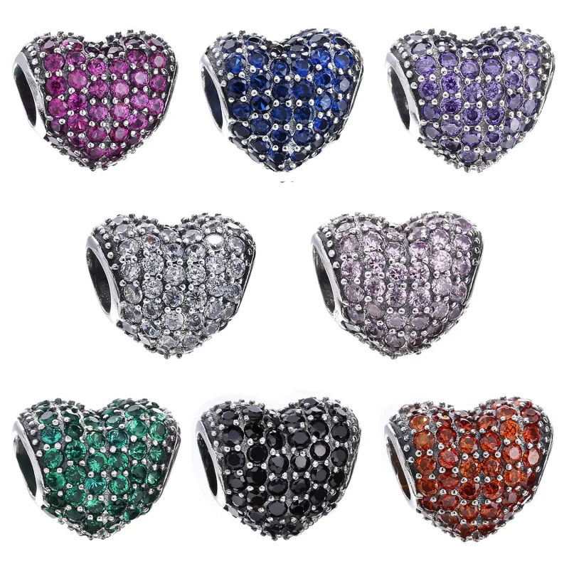 (kép) PANDORA Rózsaszín pavé szív charm - 791052PCZ - Megtekintés 3
