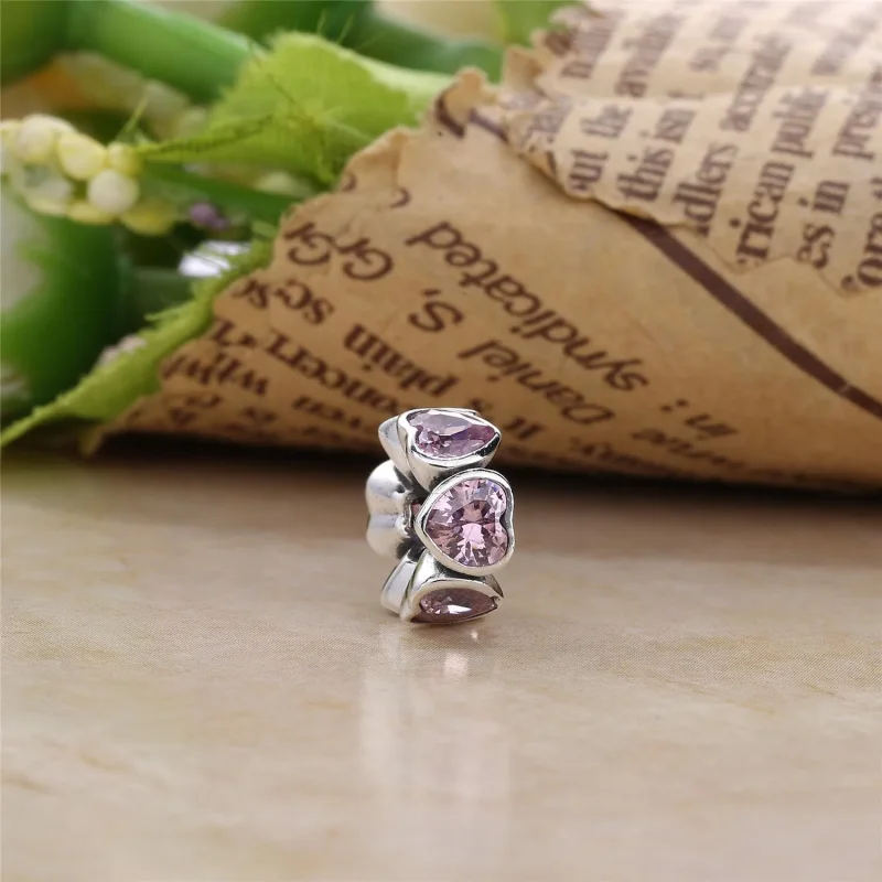 (kép) PANDORA Rózsaszín ragyogó szívek spacer - 791252CZS - Megtekintés 3