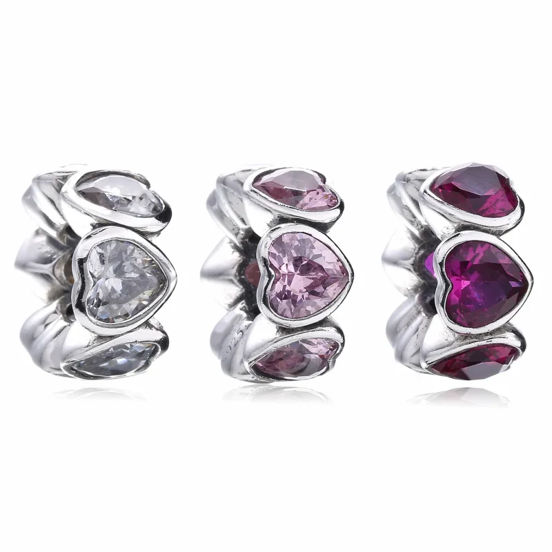 (kép) PANDORA Rózsaszín ragyogó szívek spacer - 791252CZS - Megtekintés 5