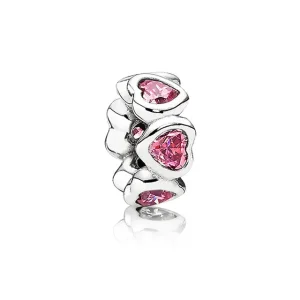(kép) PANDORA Rózsaszín ragyogó szívek spacer - 791252CZS