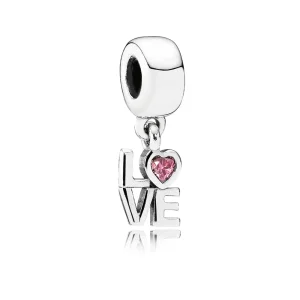 (kép) PANDORA Rózsaszín szerelem függő charm - 791253CZS