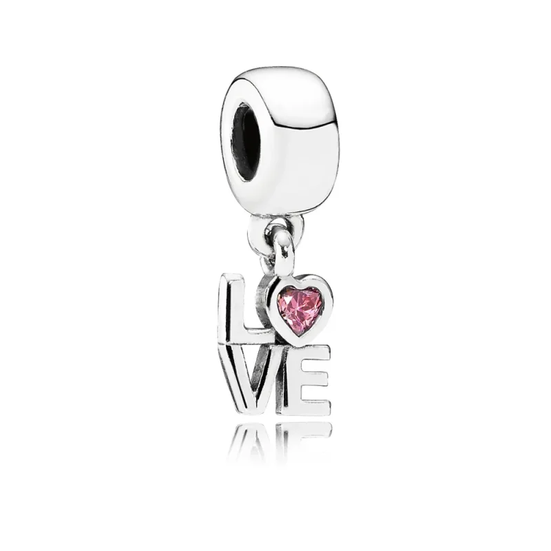 (kép) PANDORA Rózsaszín szerelem függő charm - 791253CZS
