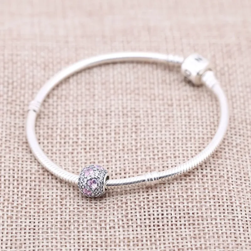 (kép) PANDORA Rózsaszín szives pavé gömb charm - 791249CZS - Megtekintés 2