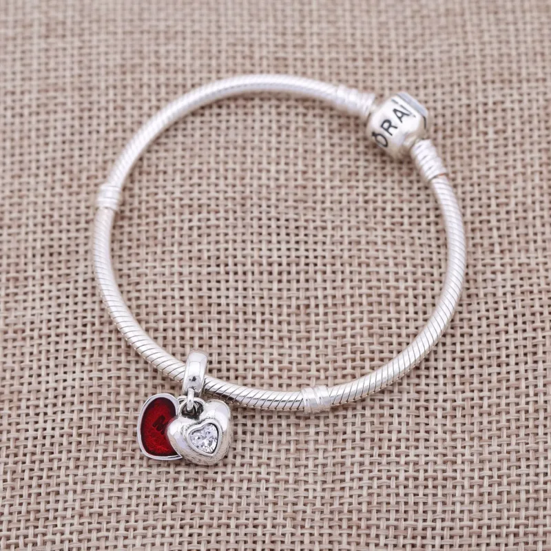 (kép) PANDORA Rózsaszín Te & Én függő charm - 791244CZ - Megtekintés 2