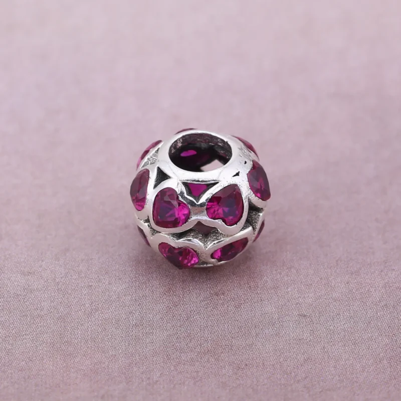 (kép) PANDORA Rózsaszín áttört mintás szerelmi zálog charm - 791250CZS - Megtekintés 2