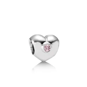 (kép) PANDORA Rózsaszínűen ragyogó szív charm - 790134PCZ