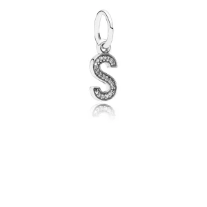 (kép) PANDORA S betű függő charm - 791331CZ