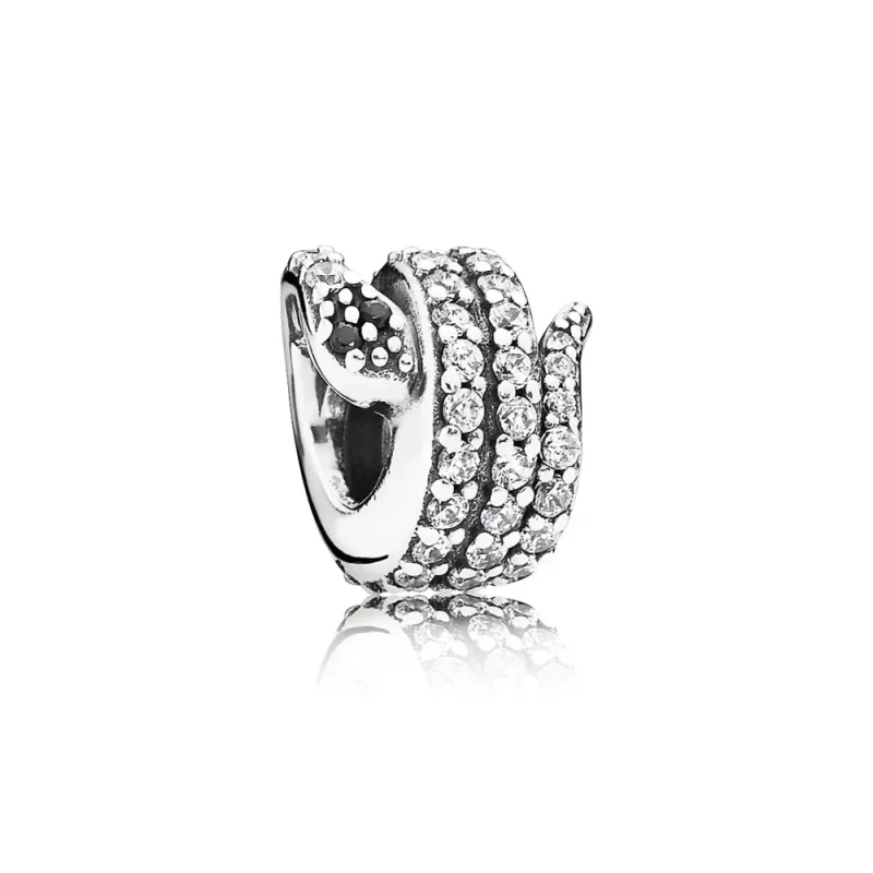 (kép) PANDORA Szikrázó kígyó, Sterling ezüst, cirkónia, fehér kristály - 791539CZ