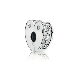(kép) PANDORA Szikrázó ívelt szív - 797020CZ