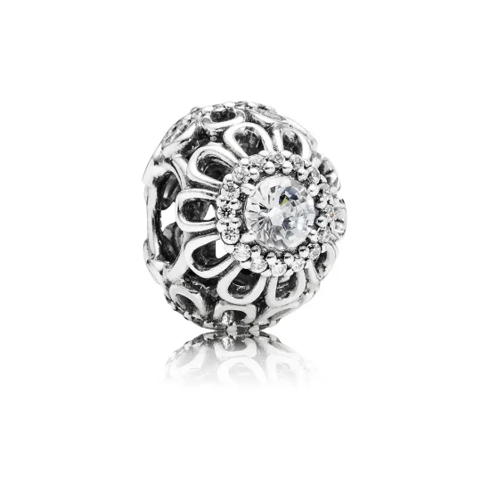 (kép) PANDORA Szikrázó virágok áttört mintás charm - 791260CZ