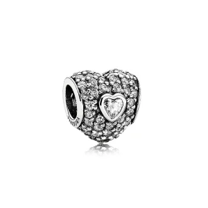 (kép) PANDORA Szív a szívben pavé charm - 791168CZ