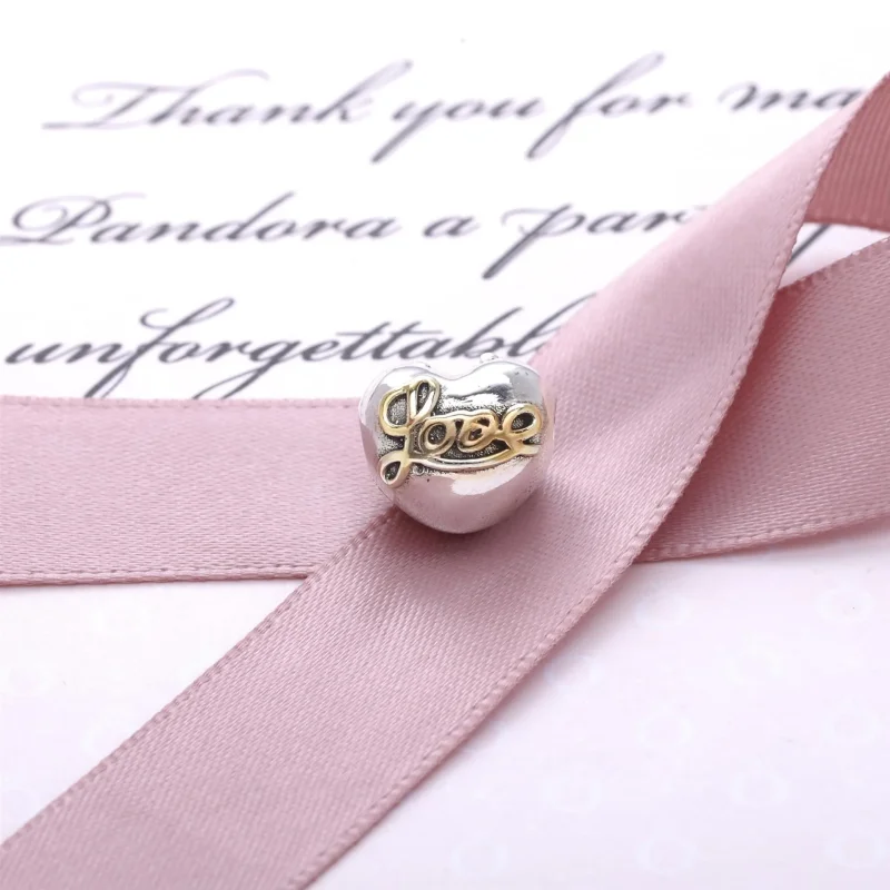 (kép) PANDORA Szív alakú ezüstklip 14 k arany LOVE felirattal - 791735 - Megtekintés 2
