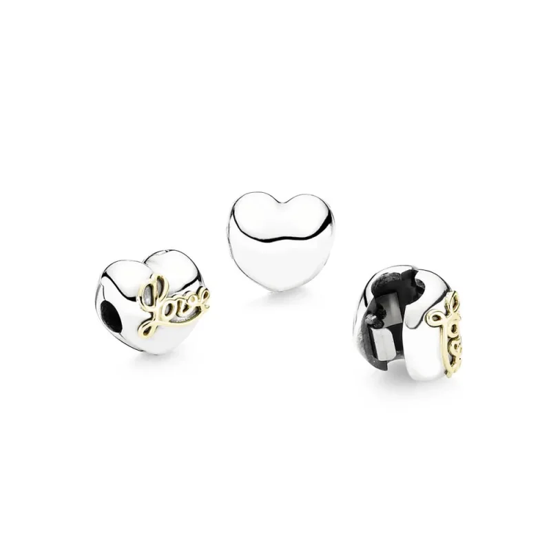 (kép) PANDORA Szív alakú ezüstklip 14 k arany LOVE felirattal - 791735 - Megtekintés 4