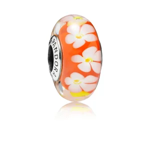 (kép) PANDORA Trópusi virág muránói üveg charm - 791624