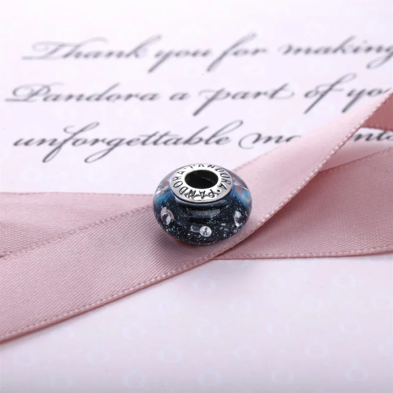 (kép) PANDORA Áttetsző kék buborékos muránói üveg charm - 791627CZ - Megtekintés 2