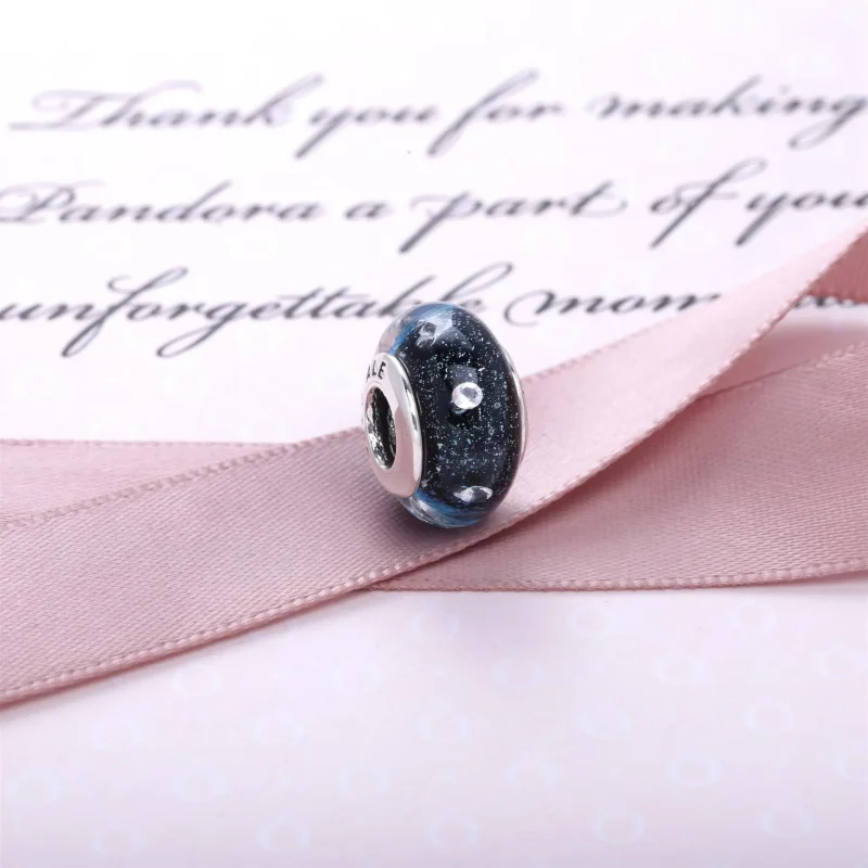 (kép) PANDORA Áttetsző kék buborékos muránói üveg charm - 791627CZ - Megtekintés 3