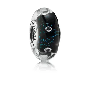 (kép) PANDORA Áttetsző kék buborékos muránói üveg charm - 791627CZ
