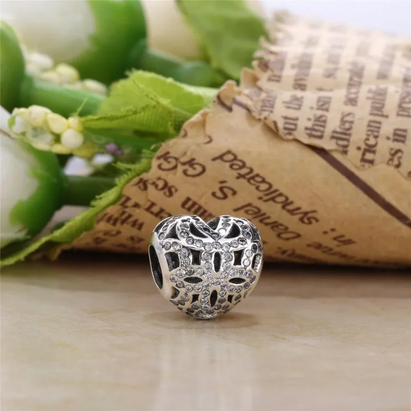 (kép) PANDORA Áttört, szív alakú aranycharm áttetsző cirkóniával - 750837CZ - Megtekintés 3