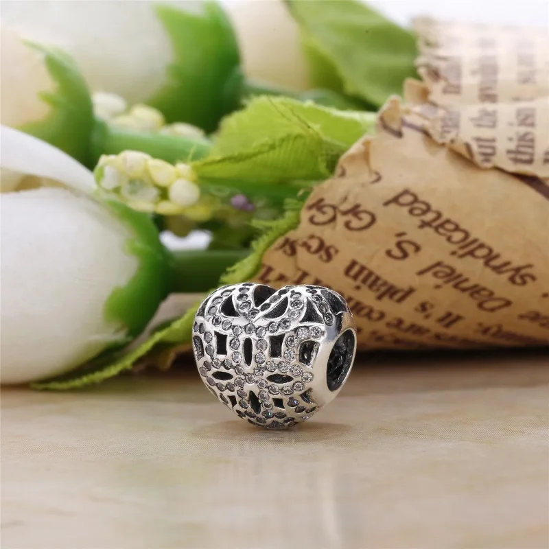 (kép) PANDORA Áttört, szív alakú aranycharm áttetsző cirkóniával - 750837CZ - Megtekintés 4