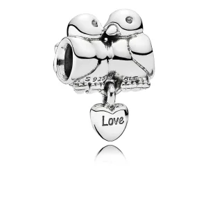 (kép) PANDORA Turbékoló gerlepár függő charm - 791033