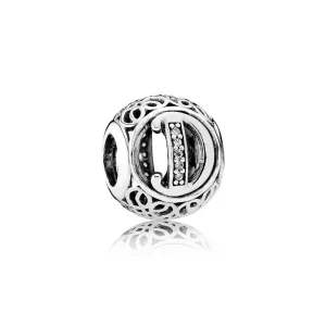 (kép) PANDORA Vintage D, sterling ezüst, cirkónia - 791848CZ