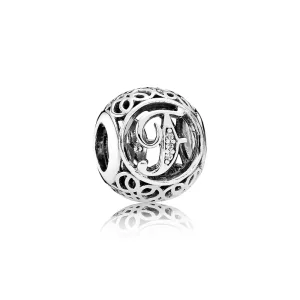 (kép) PANDORA Vintage F, sterling ezüst, cirkónia - 791850CZ