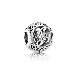(kép) PANDORA Vintage J, sterling ezüst, cirkónia - 791854CZ