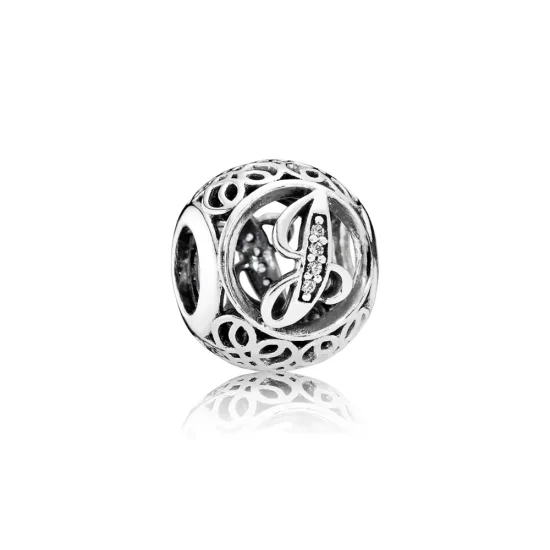 (kép) PANDORA Vintage J, sterling ezüst, cirkónia - 791854CZ