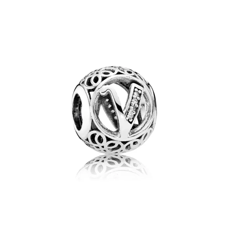 (kép) PANDORA Vintage V, sterling ezüst, cirkónia - 791866CZ