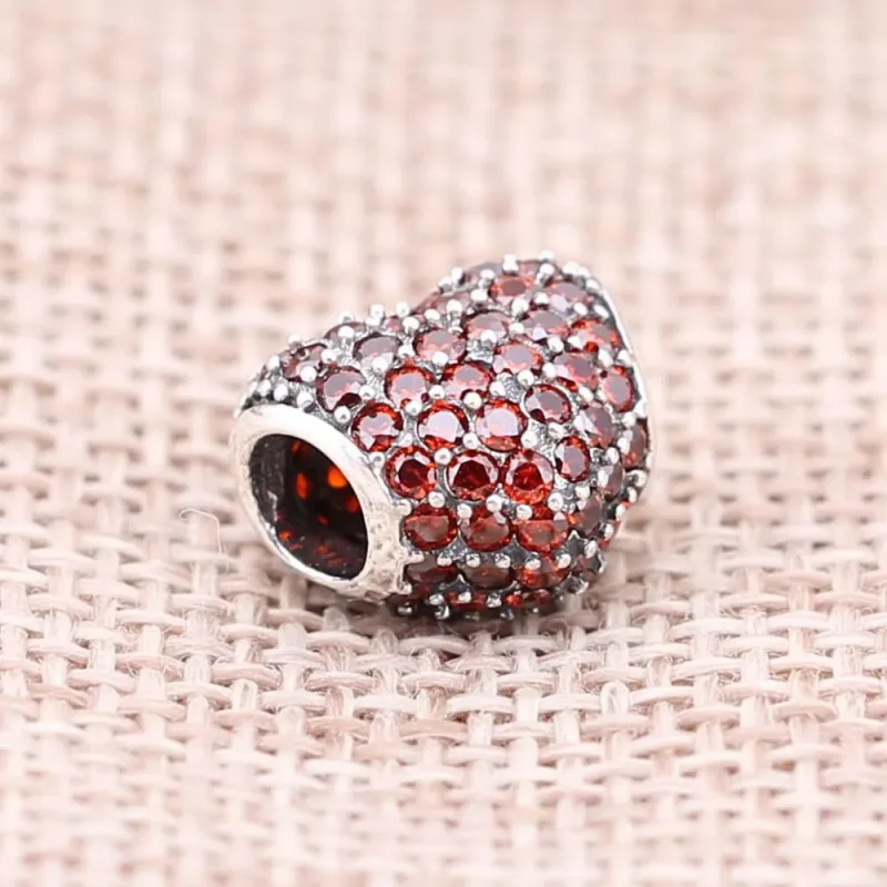 (kép) PANDORA Vörös pavé szív charm - 791052CZR - Megtekintés 2