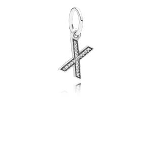 (kép) PANDORA X betű függő charm - 791336CZ