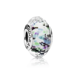 (kép) PANDORA Zöld batikmintás fazettált üveg charm - 791610