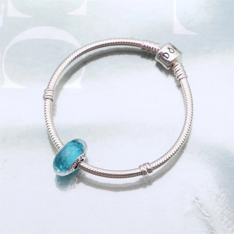 (kép) PANDORA Zöldeskék csillámló charm - 791655 - Megtekintés 4