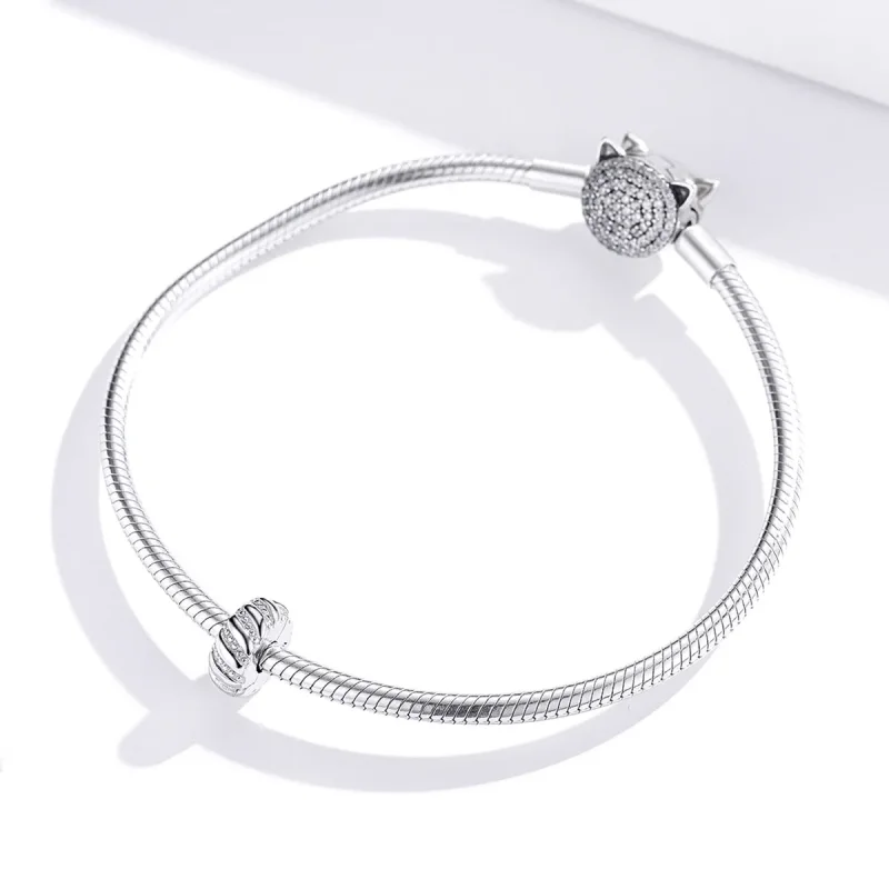 (kép) PANDORA típusú egyszerű textúra klip charm - BSC278 - Megtekintés 3
