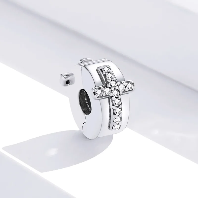 (kép) PANDORA típusú kereszt klip charm - SCC1497 - Megtekintés 3