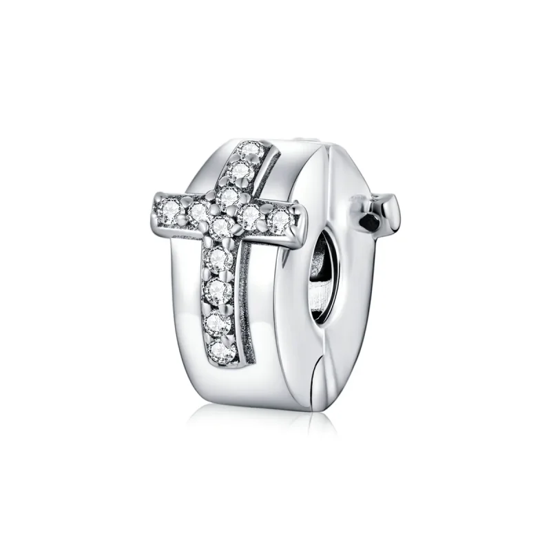 (kép) PANDORA típusú kereszt klip charm - SCC1497