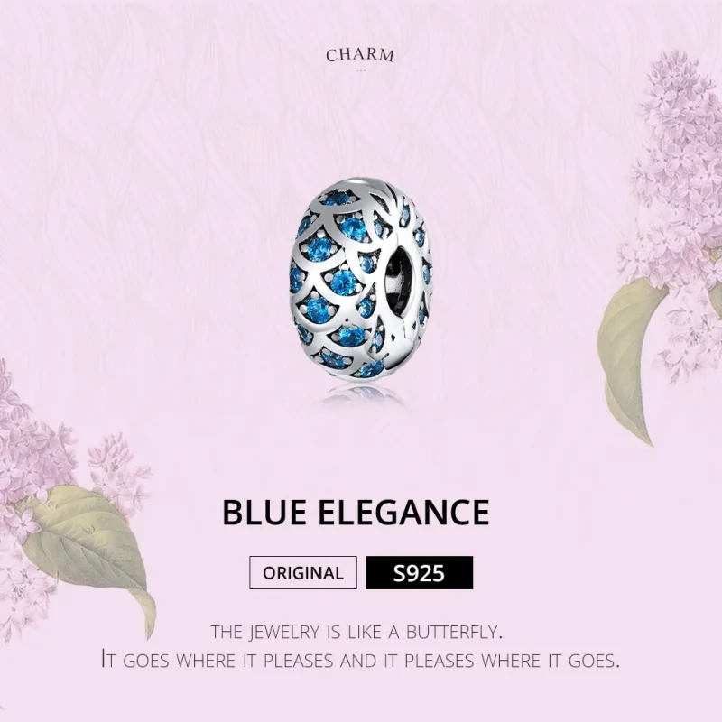 (kép) PANDORA típusú kék elegancia klip charm - SCC1513 - Megtekintés 6