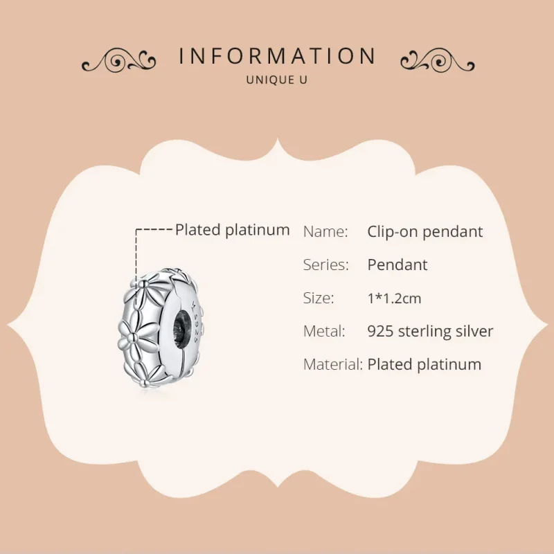 (kép) PANDORA típusú százszorszép klip charm - SCC1795 - Megtekintés 6