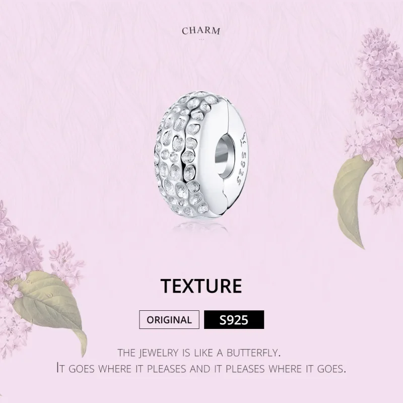 (kép) PANDORA típusú texture klip charm - SCC1490 - Megtekintés 6