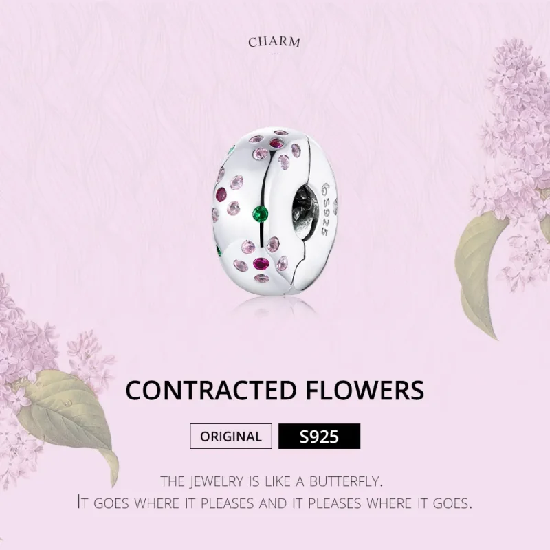 (kép) PANDORA típusú virágok klip charm - BSC245 - Megtekintés 6