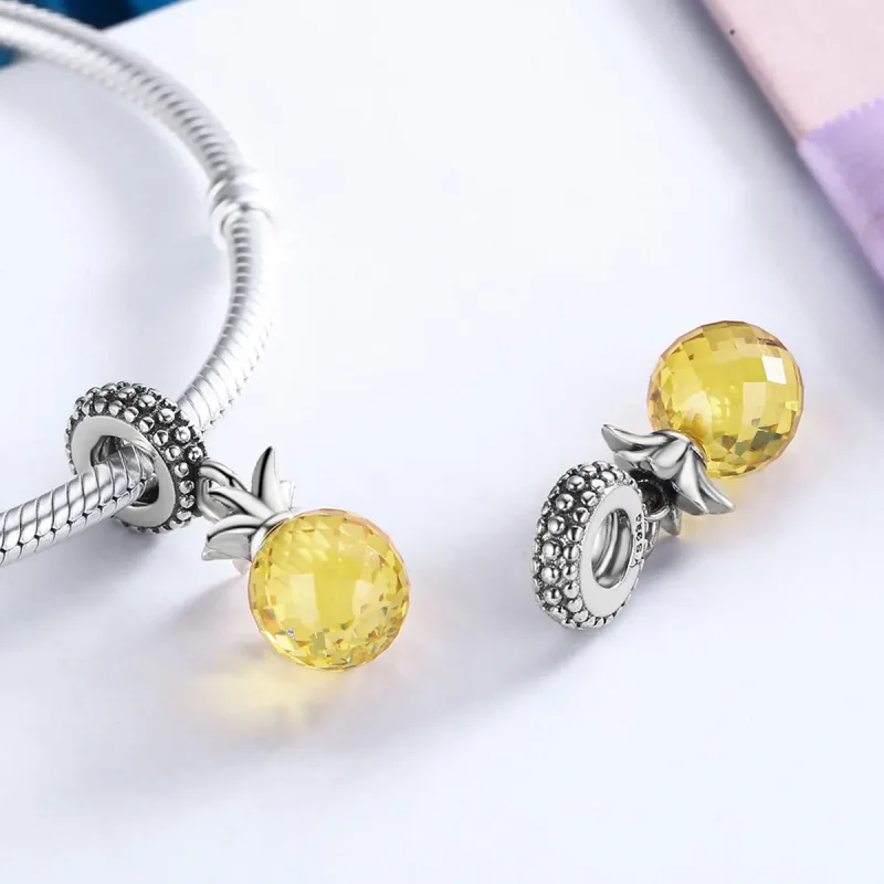 (kép) PANDORA típusú ananász függő charm - SCC150 - Megtekintés 5