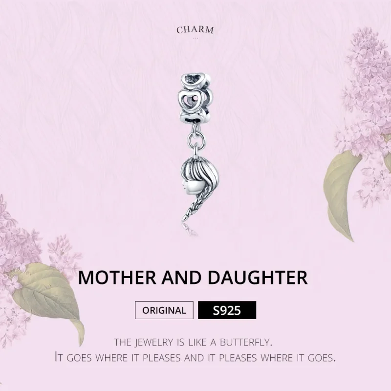 (kép) PANDORA típusú anya és lánya függő charm - BSC276 - Megtekintés 6