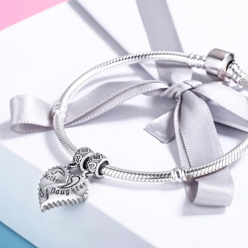 (kép) PANDORA típusú anya és lánya függő charm - SCC427 - Megtekintés 4