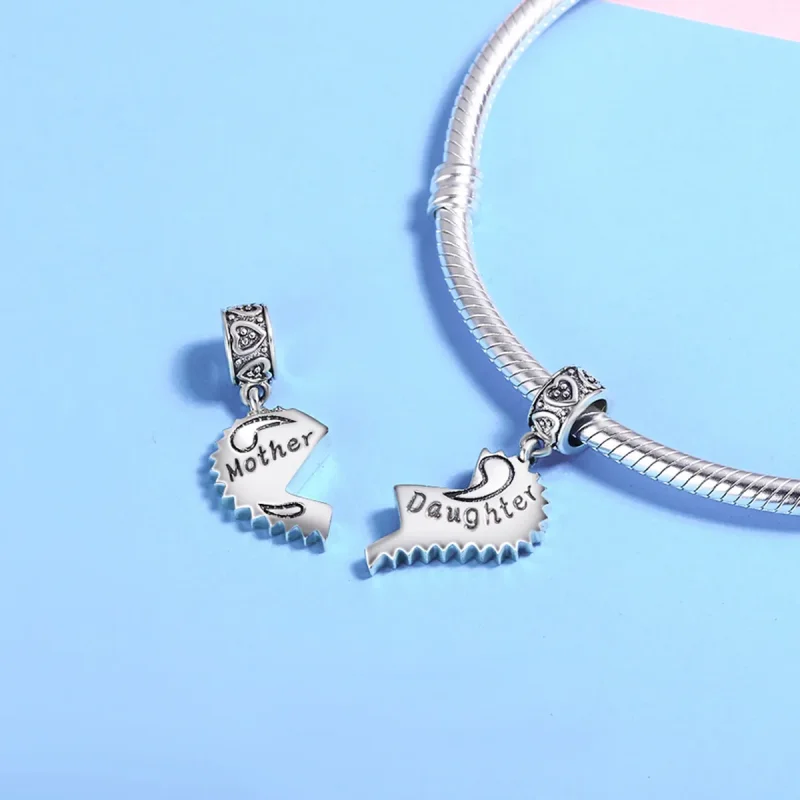 (kép) PANDORA típusú anya és lánya függő charm - SCC427 - Megtekintés 5