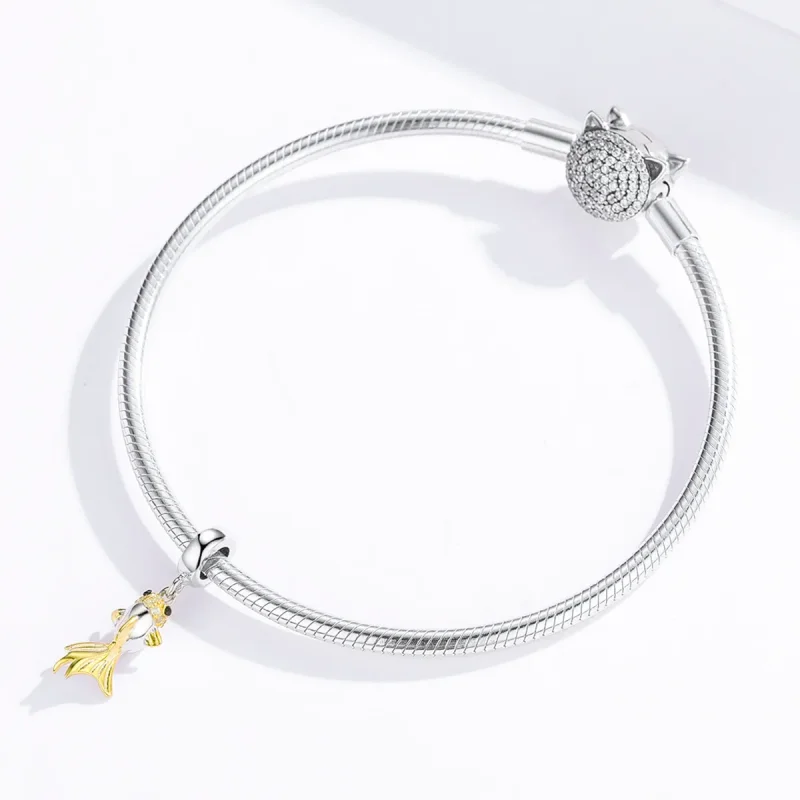 (kép) PANDORA típusú Arany Koi függő charm - BSC127 - Megtekintés 3