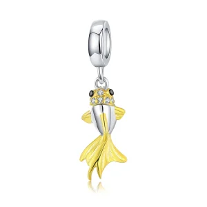 PANDORA típusú Arany Koi függő charm - BSC127 (kép) PANDORA típusú Arany Koi függő charm - BSC127