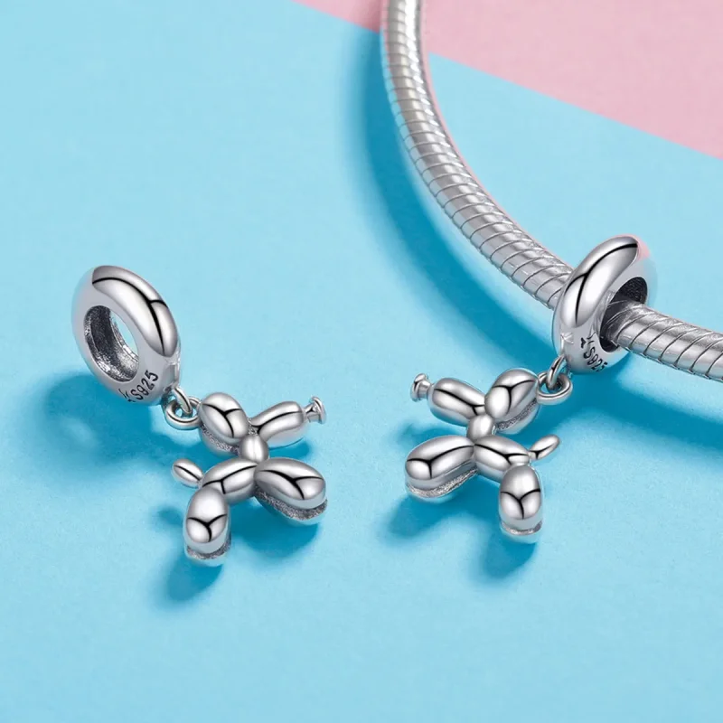 (kép) PANDORA típusú aranyos ballon kutya függő charm - SCC981 - Megtekintés 4
