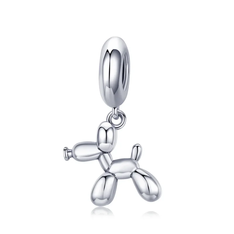 (kép) PANDORA típusú aranyos ballon kutya függő charm - SCC981