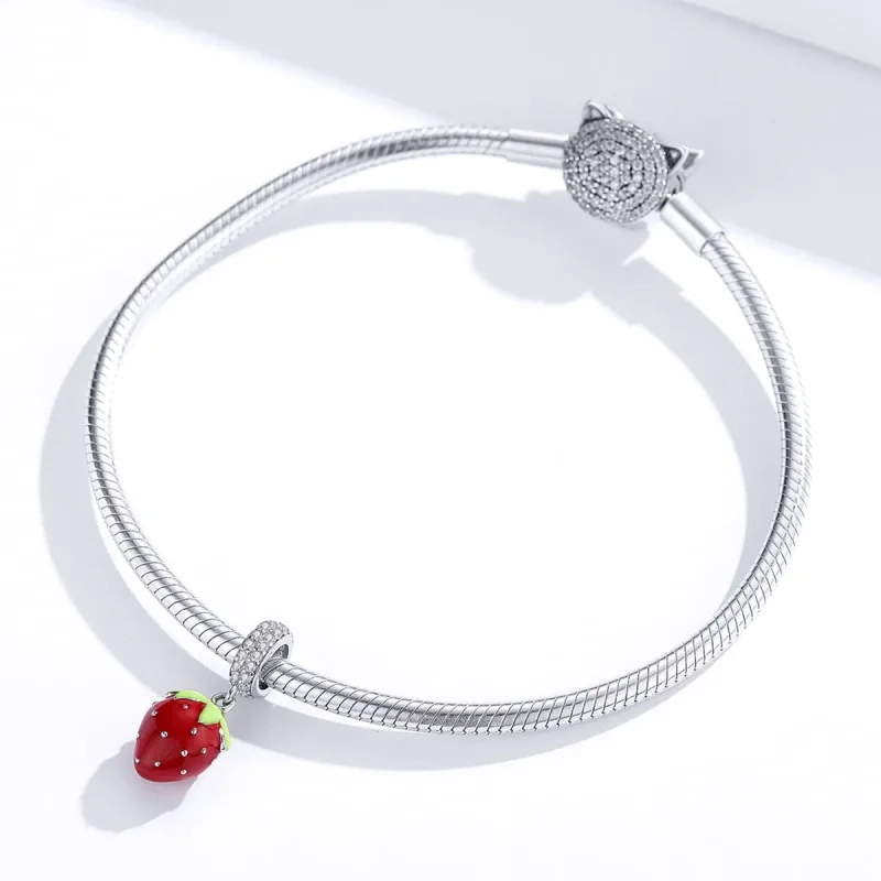 (kép) PANDORA típusú aranyos eper függő charm - SCC1537 - Megtekintés 2
