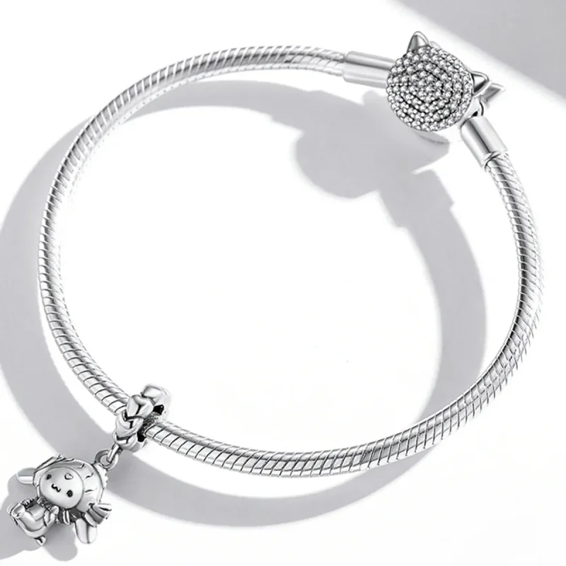 (kép) PANDORA típusú Aranyos kutya függő charm - SCC2046 - Megtekintés 3